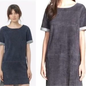Vince Blue Suede Shift Dress